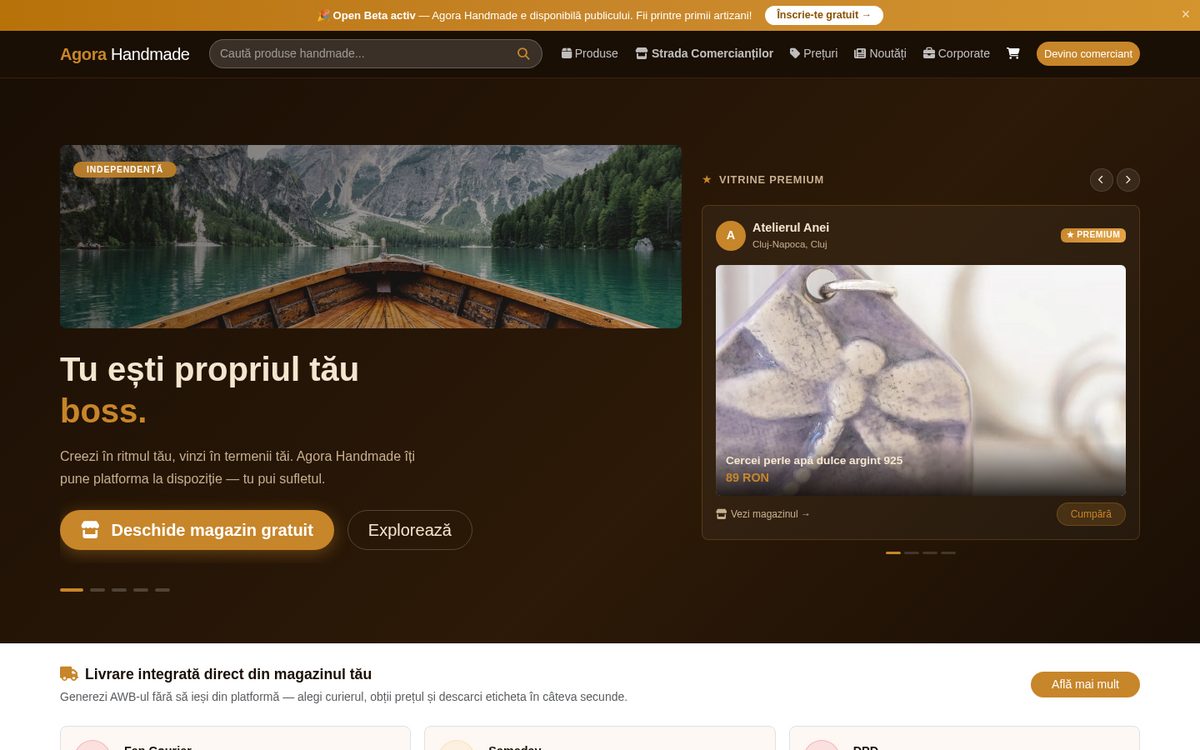 Captură din proiectul Agora Handmade