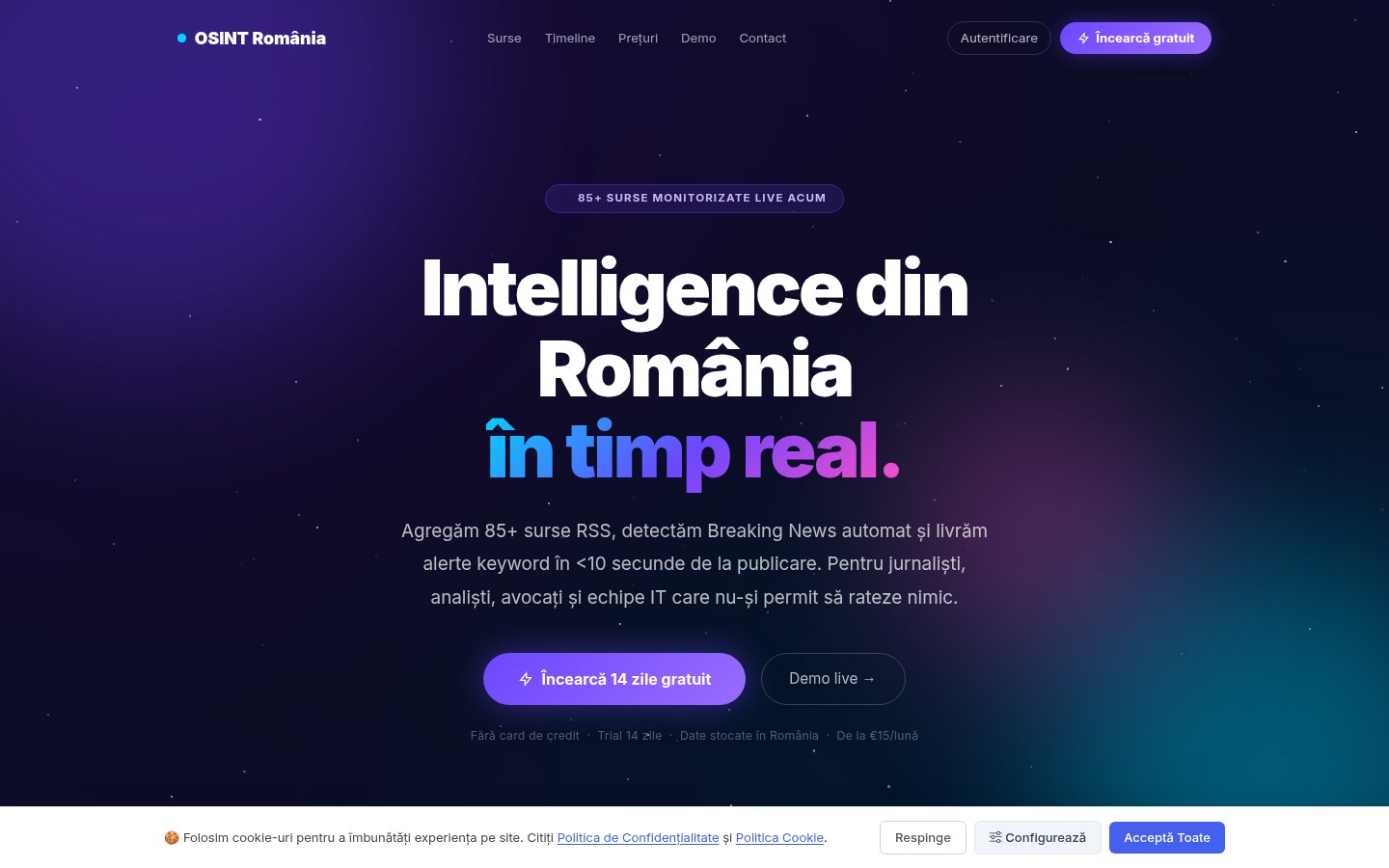 Captură din proiectul OSINT Romania